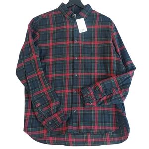 H&M Button Down Cotton Checked Long Sleeve Shirt size medium